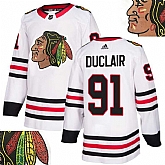 Blackhawks #91 Duclair White With Special Glittery Logo Adidas Jersey,baseball caps,new era cap wholesale,wholesale hats